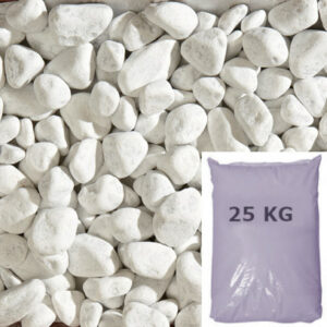 25kg Sack 25-40mm Marmorkiesel weiss