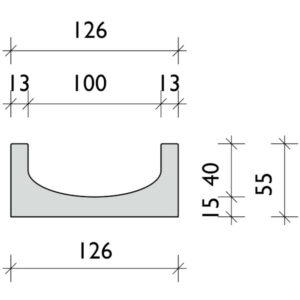 Entwässerungsrinne Beton light mini Detail Zeichnung